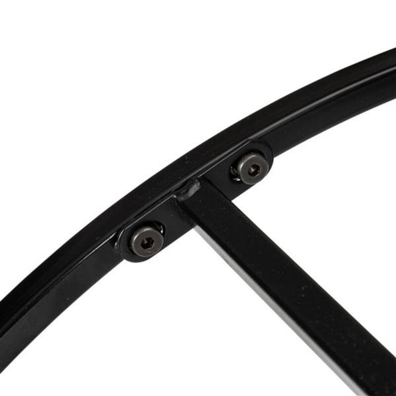2 Layers 5mm Thick Tempered Glass Countertops Round Wrought Iron Coffee Table - Black - 25.98"L x 25.98"W x 16.53"H