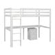 preview thumbnail 18 of 38, Twin Loft Wood Bed with Under-bed, Built-in Desk, a Storage Cabinet of 2 Drawers, Guardrails, Ladder