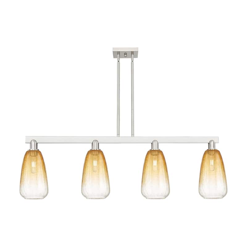 Innovations Lighting 716-4I-8-46 Brookhaven Almond Linear Brookhaven - Brushed Satin Nickel / Amber