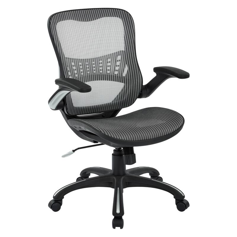 OS Home and Office Furniture Model Mesh Seat and Back Manager's Chair in Grey Mesh