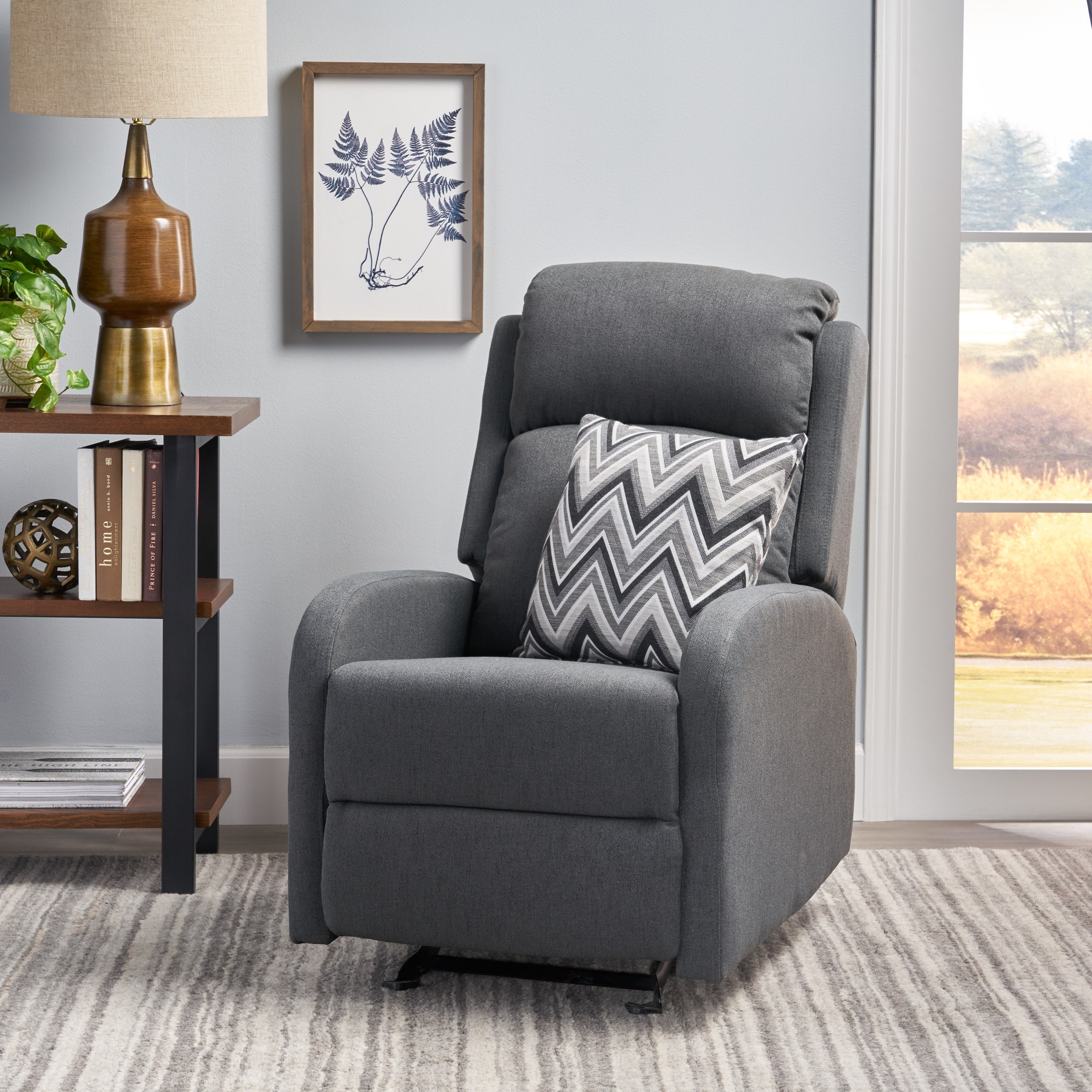 Fabric sales rocking recliner