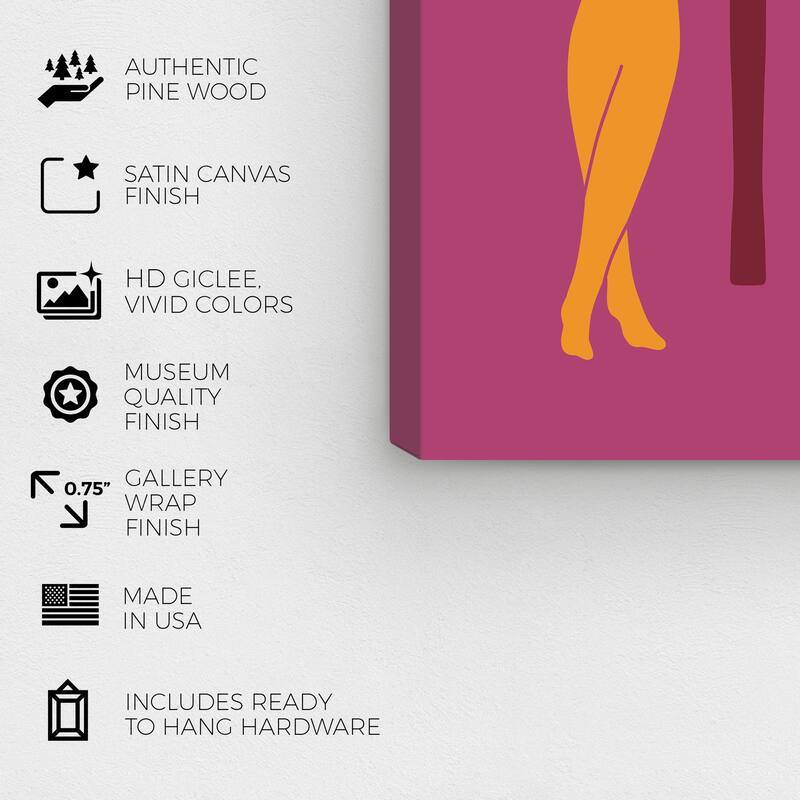 Wynwood Studio Canvas People and Portraits Just Double Pleasure Orange Modern & Contemporary Wall Art Canvas Print