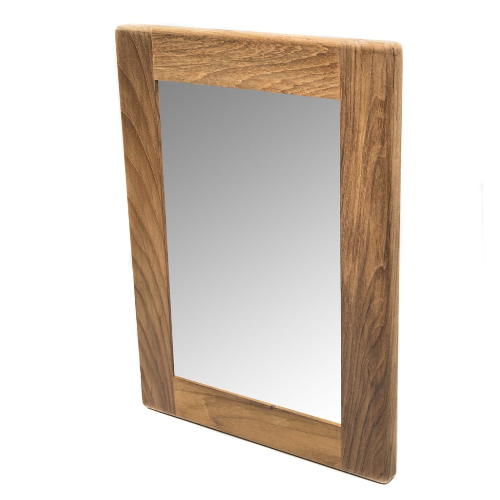 Teak Rectangular Mirror - 11" W x 15" H
