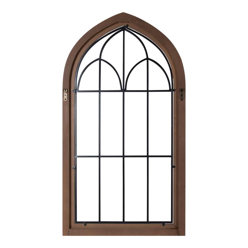 Kate and Laurel Rennel Wood Window Pane Arch Wall Decor