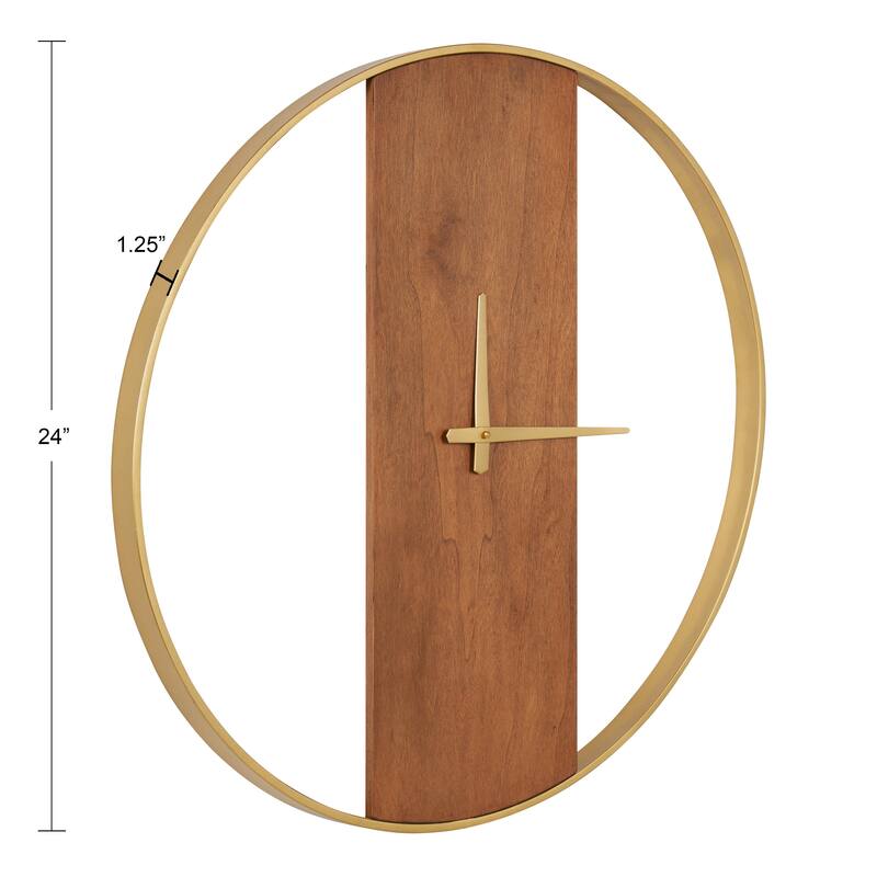 Kate and Laurel Ladd Round Numberless Wall Clock