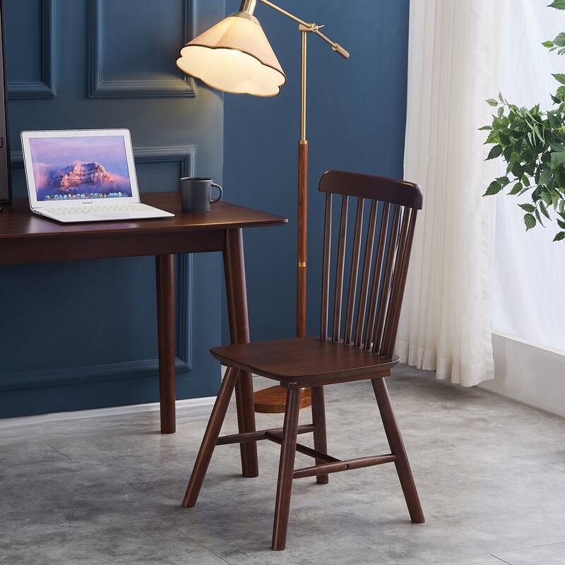 Modern Solid Wood Dining Chairs with Curved Backrests (Set of 4)