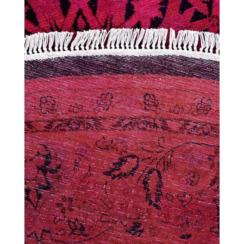Contemporary Overdyed Wool Hand Knotted Round Area Rug - 7' 1" x 7' 1"