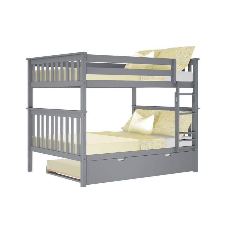 Max and Lily Full over Full Bunk Bed with Trundle Bed