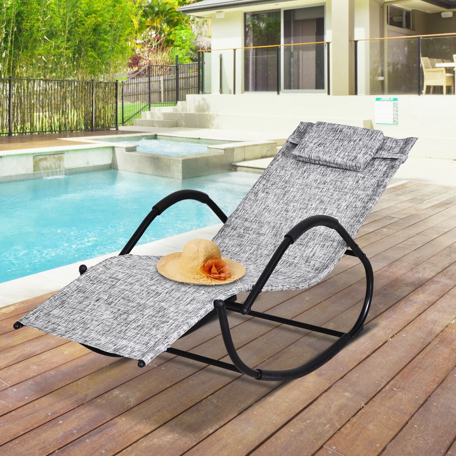Outsunny Zero-Gravity Rocking Lounge Chair with Weather-Resistant Material  for Backyard Bed Bath  Beyond 31020557