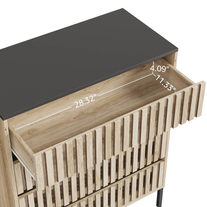 Stylish Fusion Design Wood Storage Cabinet with 4 Drawers