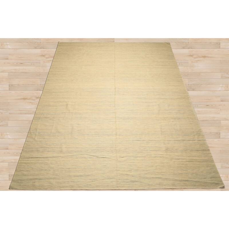 10x14'5'' Hand Woven Wool Ivory Kilim Modern & Contemporary Geometric Area Rug - 10' x 14' 5''