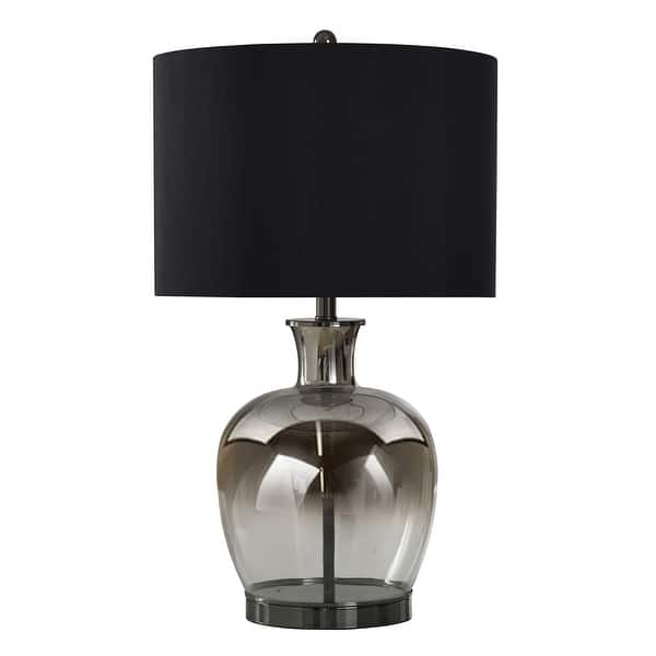 StyleCraft Glass Table Lamp Mordichai Black Shade Bed Bath