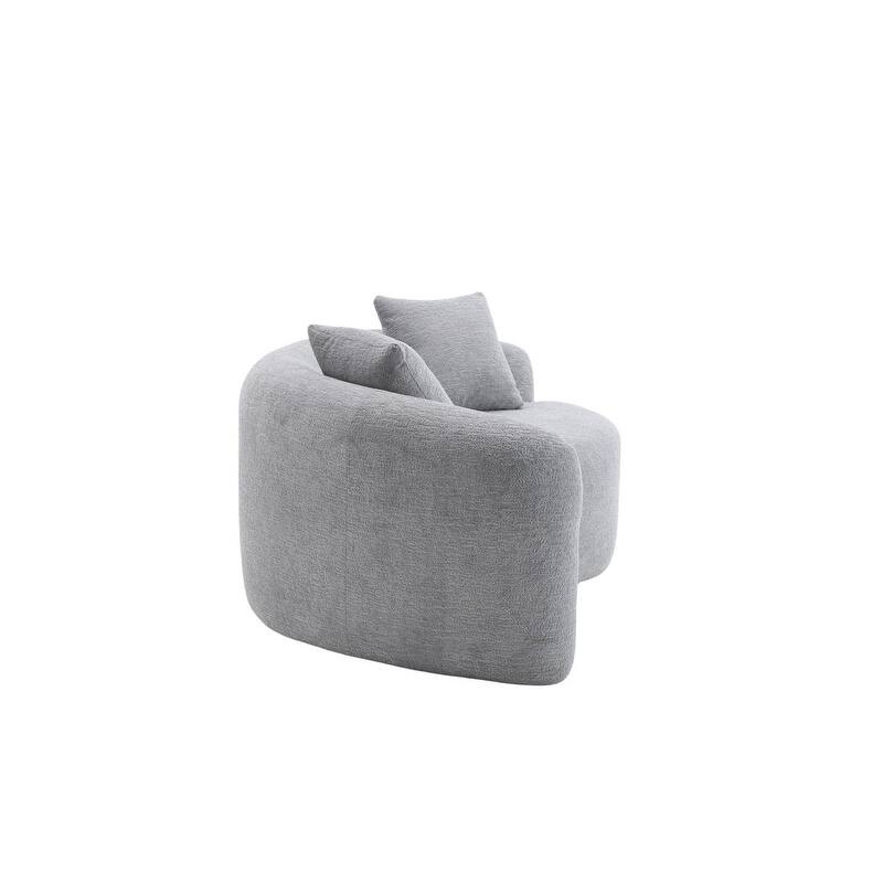 Single S-Curved Chenille Sofa Chair, No Assembly