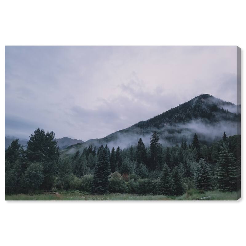 Wynwood Studio Canvas Nature and Landscape Cloudy Sky Forest Green and Dark Green Modern & Contemporary Wall Art Canvas Print
