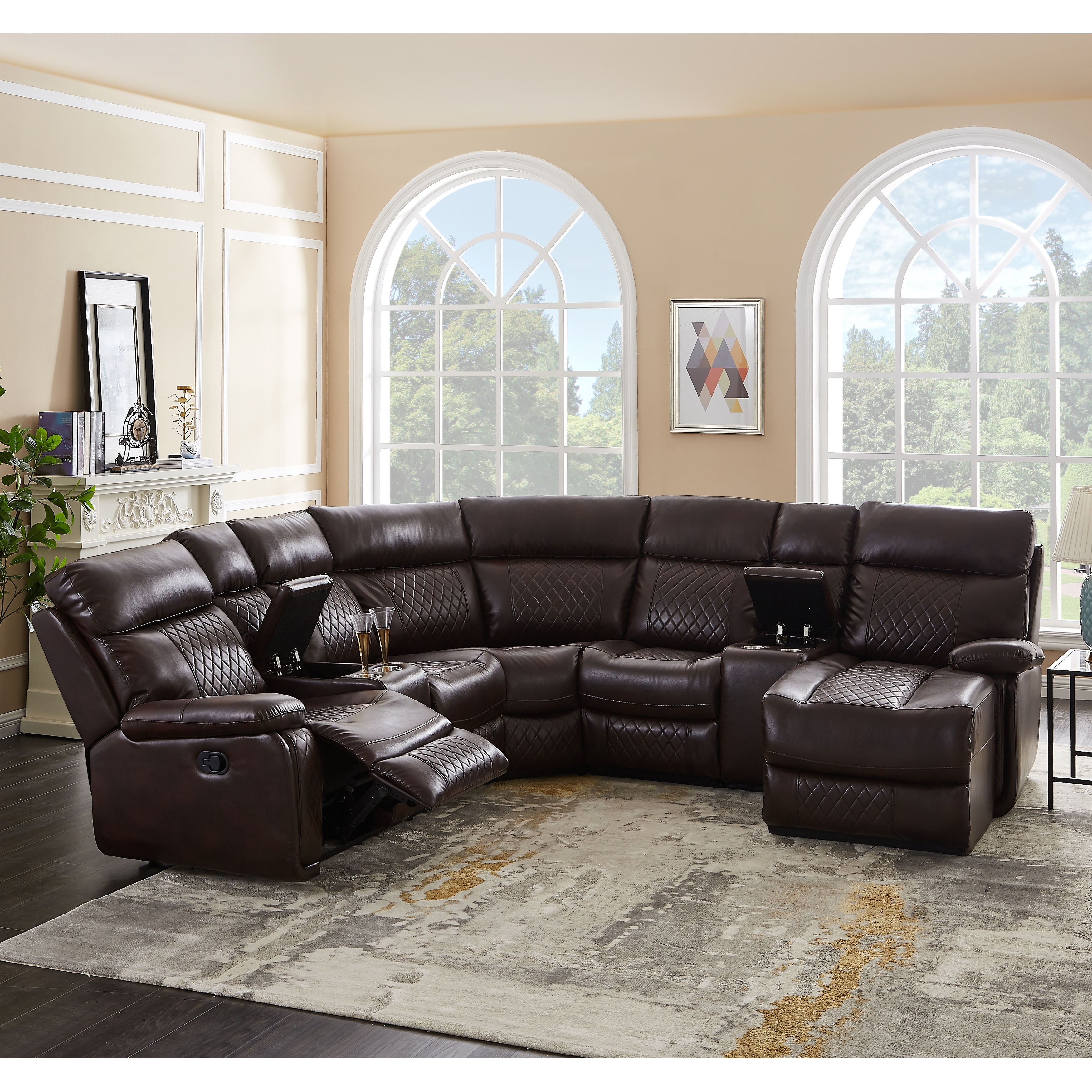 Mid century modern reclining sectional deals