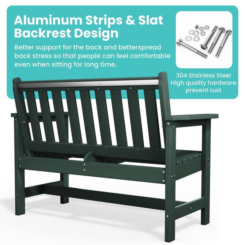 Outdoor 2-Person Garden Bench 42.92-in W x 35.83-in H