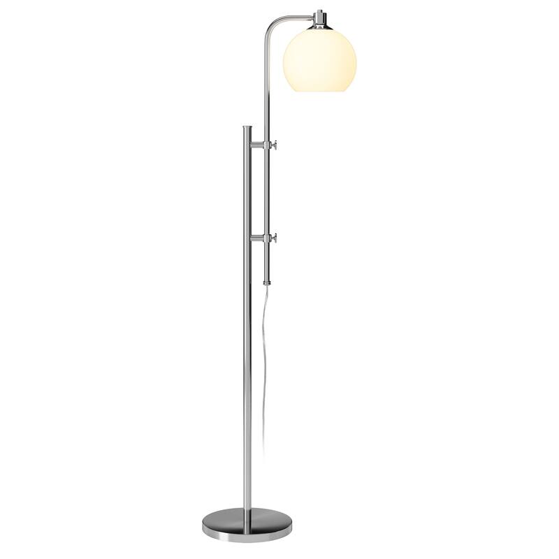 Antho Height Adjustable Floor Lamp with Glass Shade