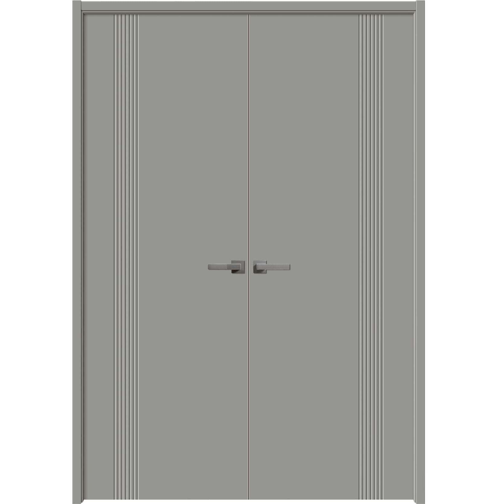 SartoDoors Basic 0111 | Interior French Doors Double French Door | Solid Wood | 36x80, Dove Grey Bedroom Door Bathroom Door