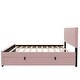 preview thumbnail 23 of 22, Full Size Velvet Upholstered Platform Bed with Twin Size Trundle,Selected Velvet Fabric