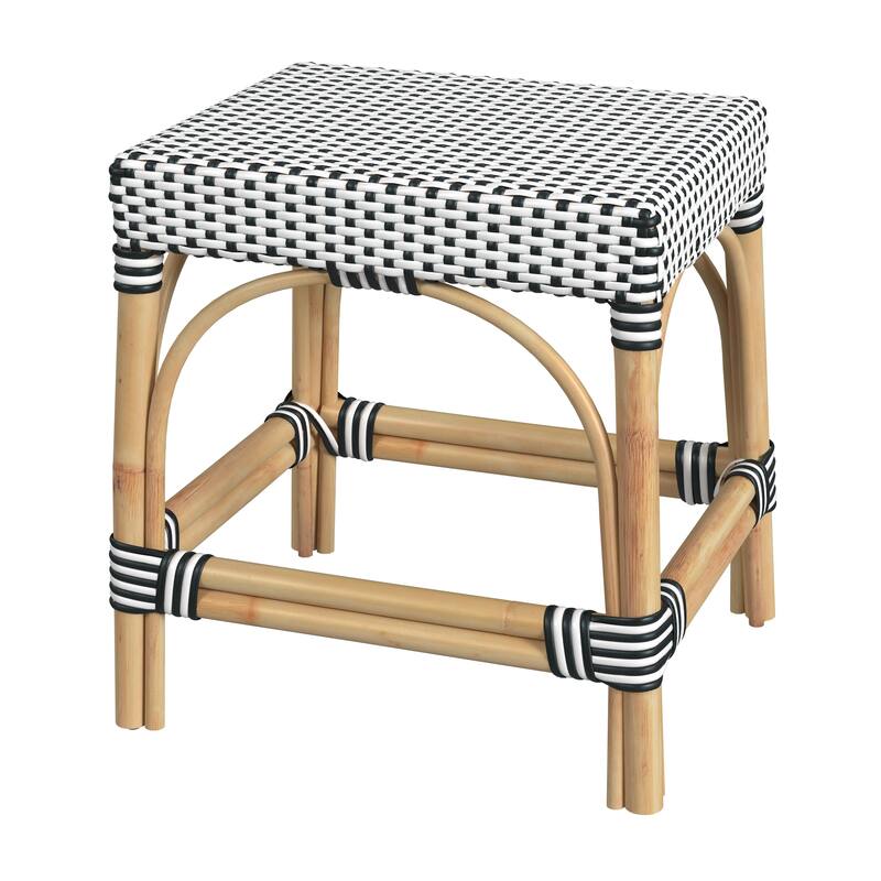 Robias Rattan Rectangular 18" Dining Stool