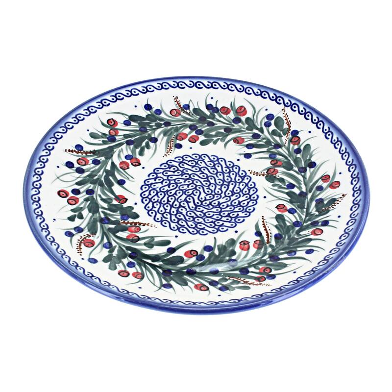 Blue Rose Polish Pottery WR Unikat Dinner Plate - Berry