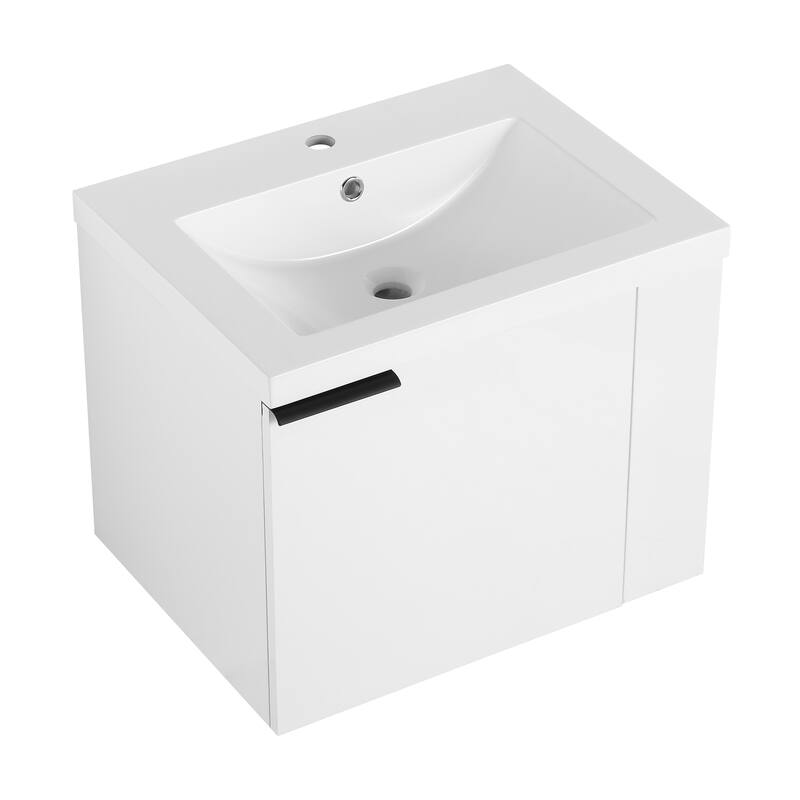 24" Bathroom Vanity Sink Combo with Generous Storage, Modern Oak Cabinet, Soft-Close Doors, and Easy Assembly