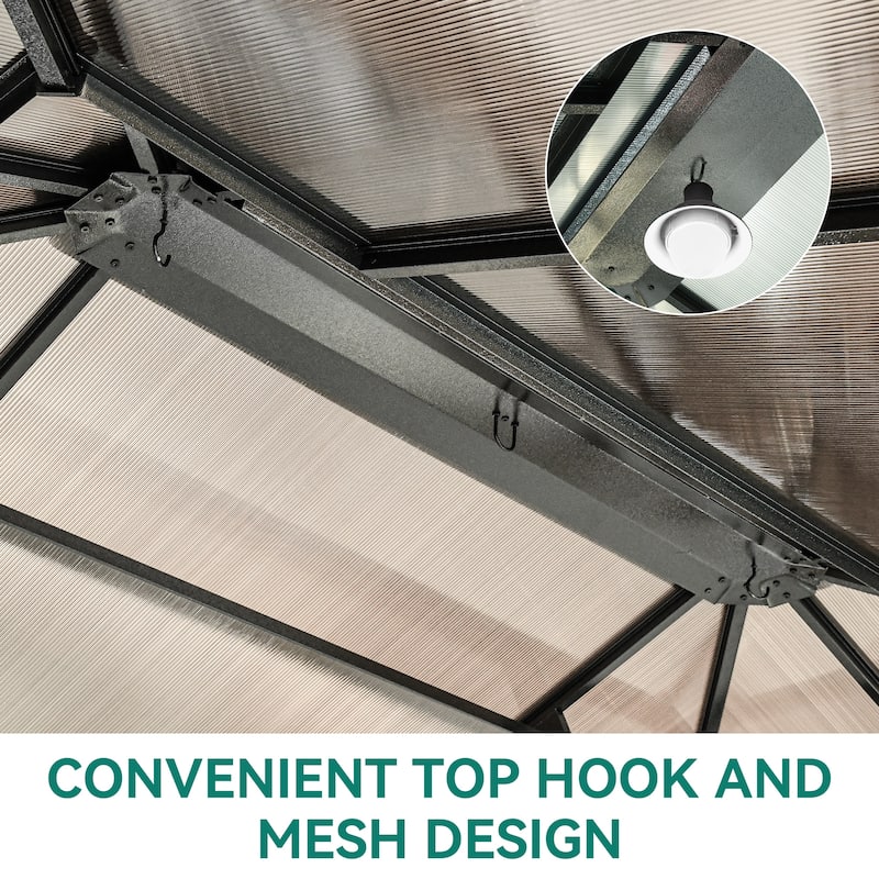 Outdoor Metal Patio Gazebo With Curtains