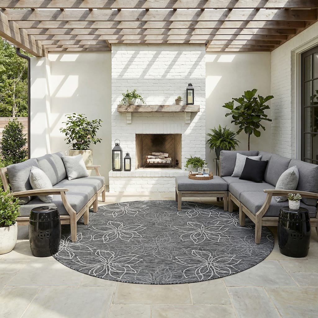 Dream Decor Rugs Grace Rosette Indoor Outdoor Area Rug