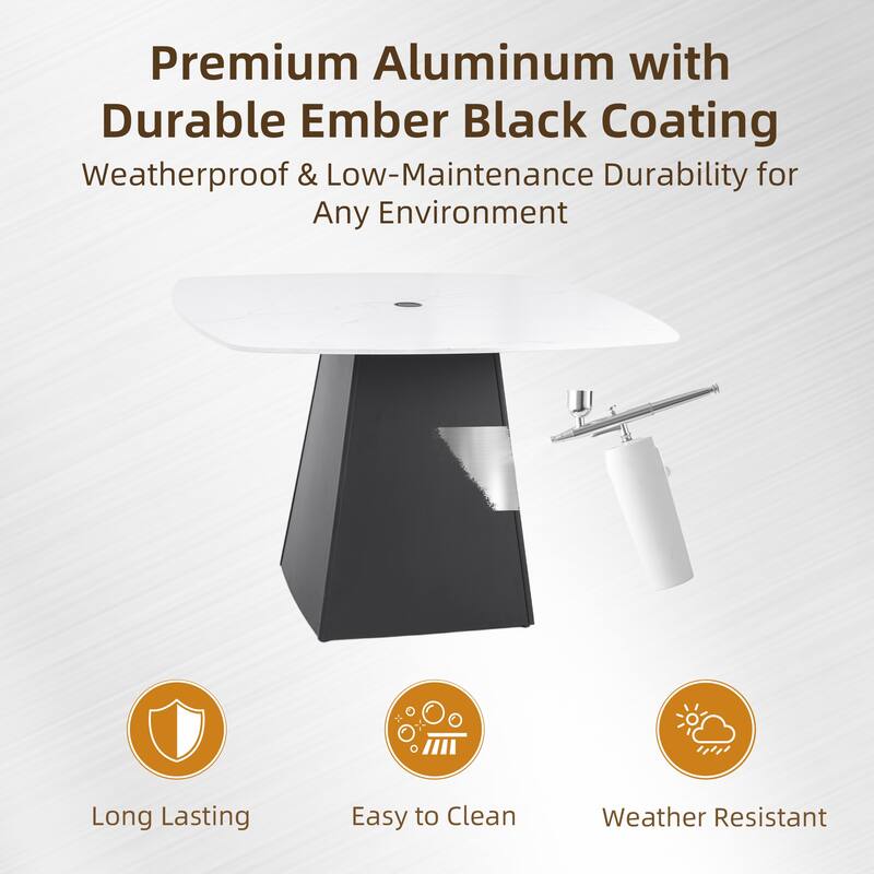 GDFStudio Catalina Modern Outdoor Dining table with Sintered Stone Top