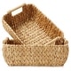 preview thumbnail 42 of 45, Hyacinth Seagrass Oval Storage Baskets with Wooden Handles Woven Bins