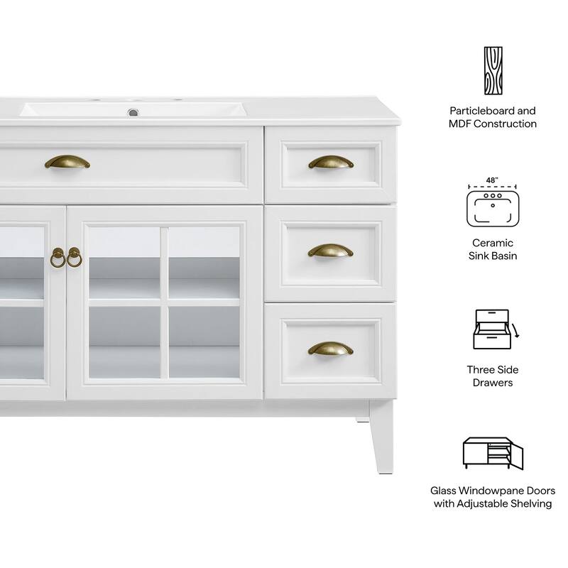 Isle Bathroom Vanity Basin Included - 48" Single