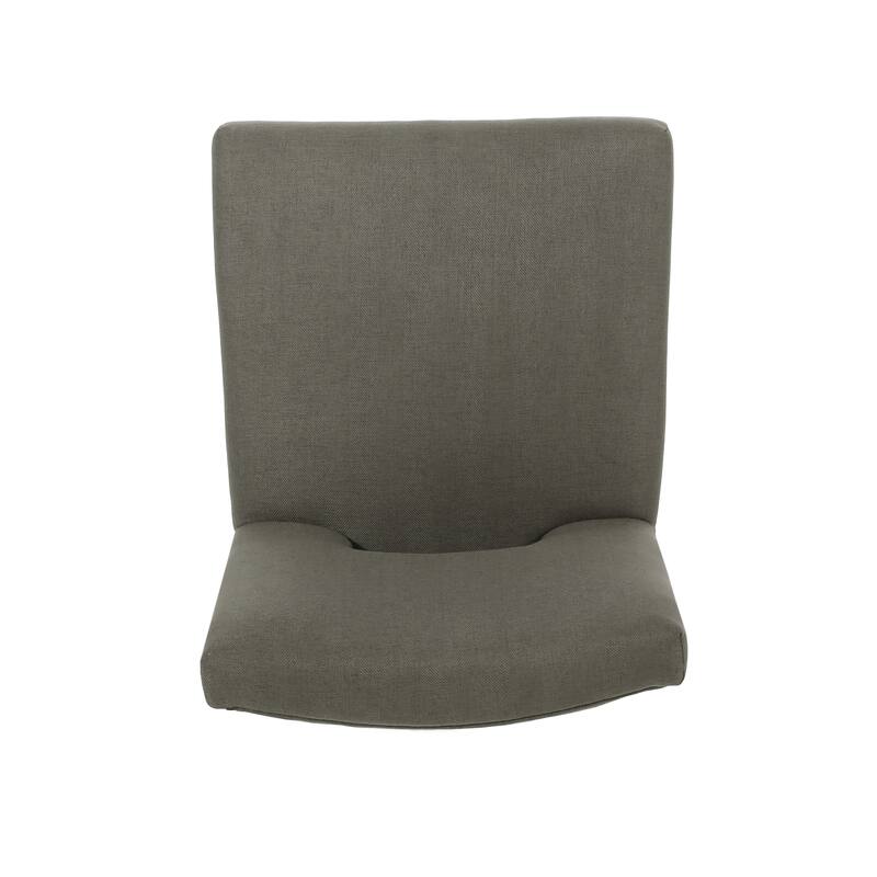Modern Grey Fabric Bar Stools with Wooden Legs 45.5 Inch Height Upholstered Kitchen Stools Set of 1