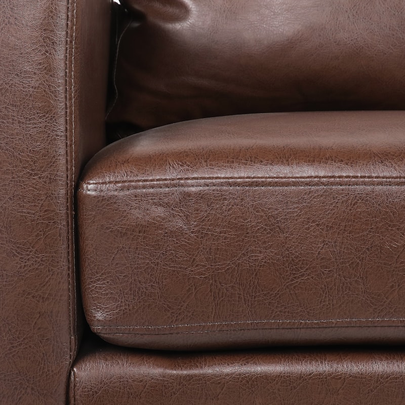 Chandler Faux Leather Club Chair by Christopher Knight Home