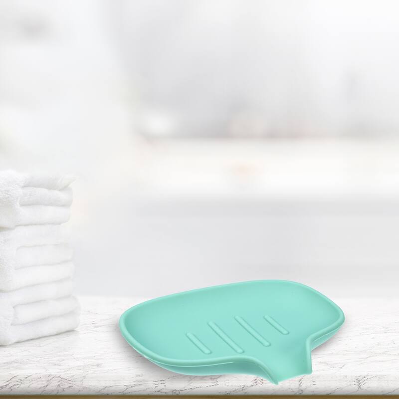 Soap Dish Keep Soap Dry for Home Bathroom Kitchen Silicone 14.5x11.3cm