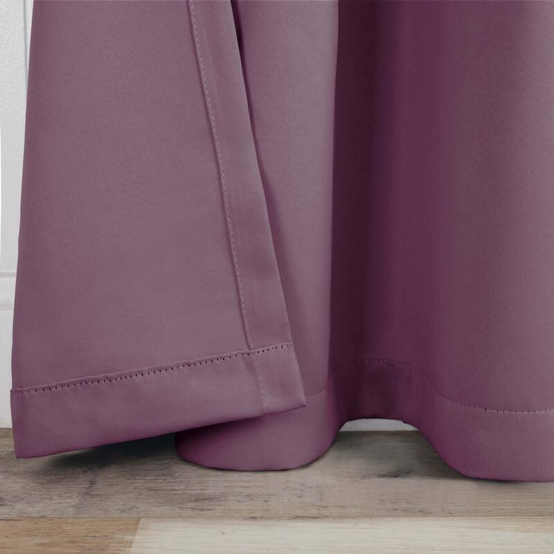 Superior Solid Machine Washable Room Darkening Grommet Blackout Curtains, Set of 2