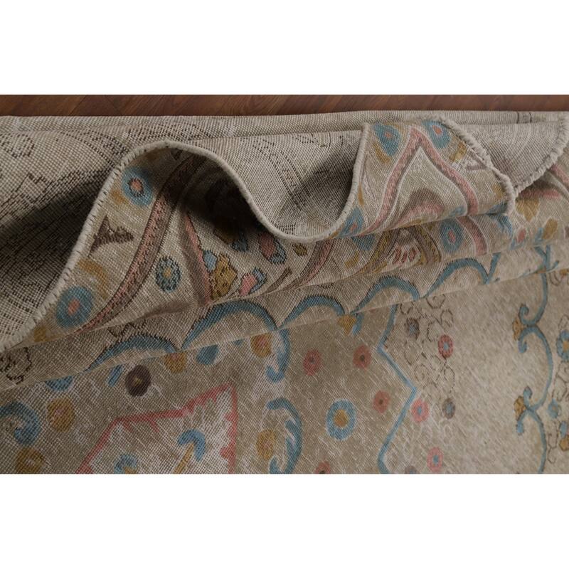 Distressed Tabriz Persian Area Rug Handmade Bedroom Wool Carpet - 9'4"x 12'5"