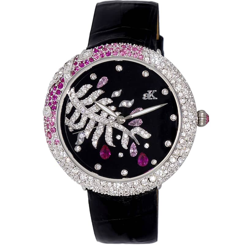 Adee Kaye Women's Majestic Silver Dial Watch - AK2118-LBK - 6 (36)