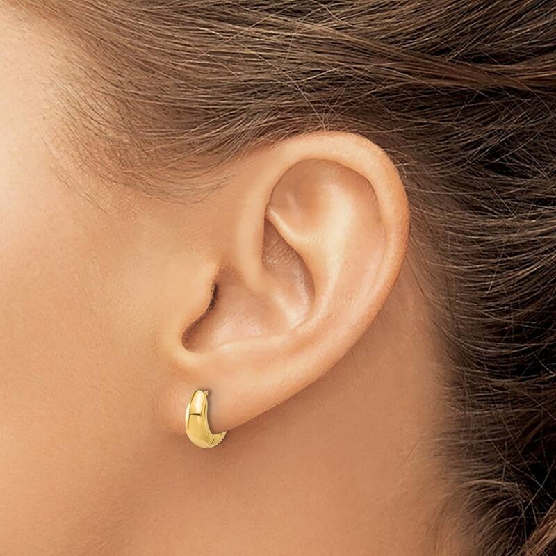 Curata 14k Yellow Gold Polished Hinged Hoop Earrings - 10x11.6mm