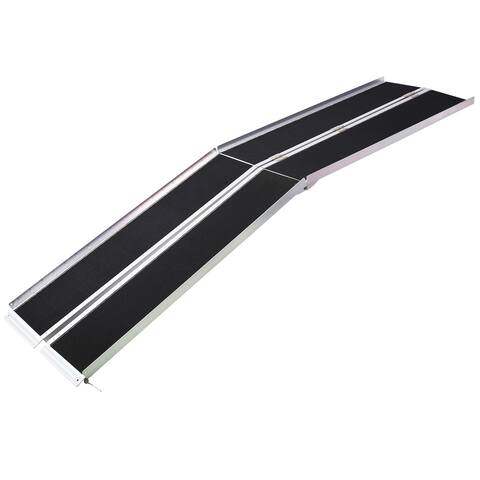 8ft Portable and Foldable Ramp, Aluminium Threhold Ramp Slide for Home, Stairs, Doorways