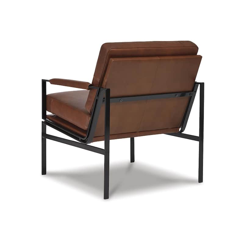 Signature Design by Ashley Puckman Mid Century Modern Leather Accent Chair - 29" W x 31.5" D x 34.25" H