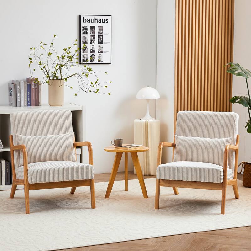 Upholstered Accent Chair Arm Chair with Pillow
