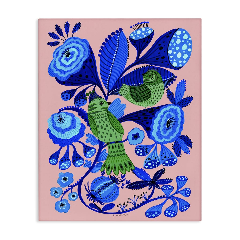 Stupell Folk Style Birds in Nature Canvas Wall Art Design By Kay Widdowson