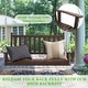 preview thumbnail 14 of 38, VEIKOUS 4 ft. Outdoor Wood Hanging Patio Porch Swing with Chains for 2 Person