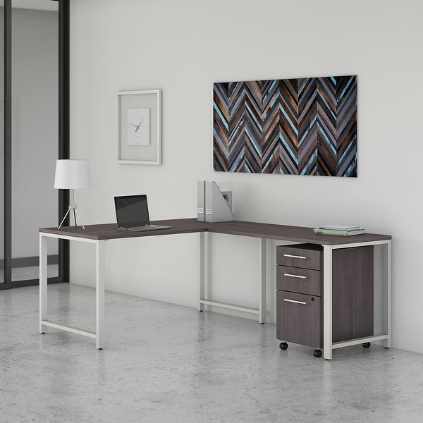 400 Series 60w L Shaped Desk With Drawers By Bush Business Furniture Overstock 31144684