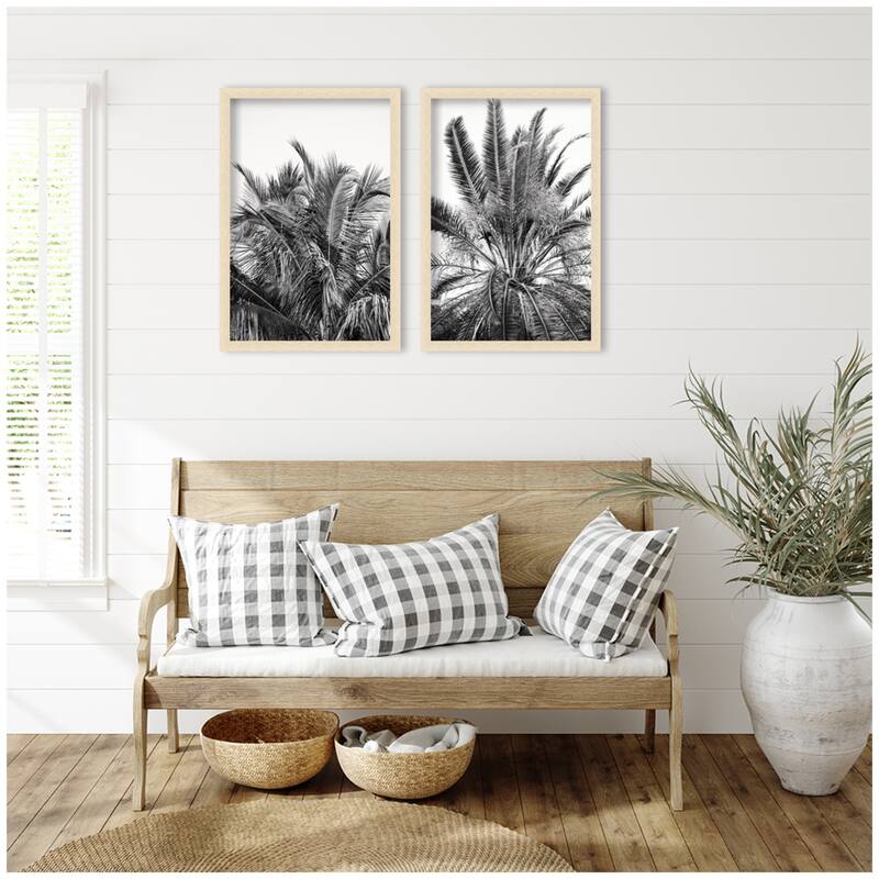 Kate and Laurel Palm No. 13 & 15 2 Piece Framed Wall Art Print Set by Alicia Bock