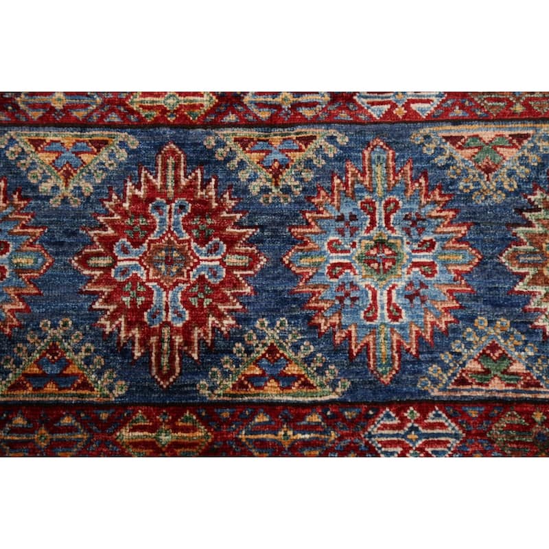 Vegetable Dye Kazak Oriental Wool Area Rug Hand-knotted Office Carpet - 8'0" x 8'0" Round