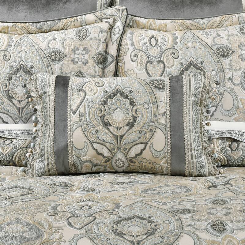 J. Queen New York Annabelle Boudoir Decorative Throw Pillow - Accent - Polyester - Spa