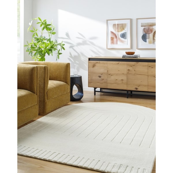 slide 2 of 13, Livabliss Mystique Modern & Contemporary Geometric Area Rug Off-White - 2' x 3'