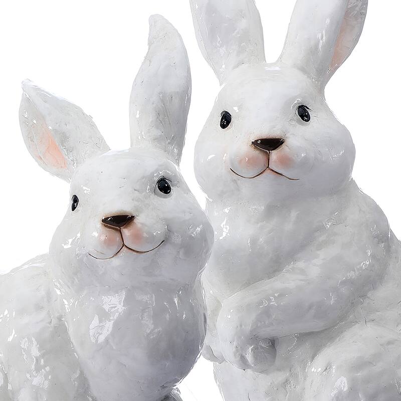 11.5" Glazed Terracotta Bunny Set of 2