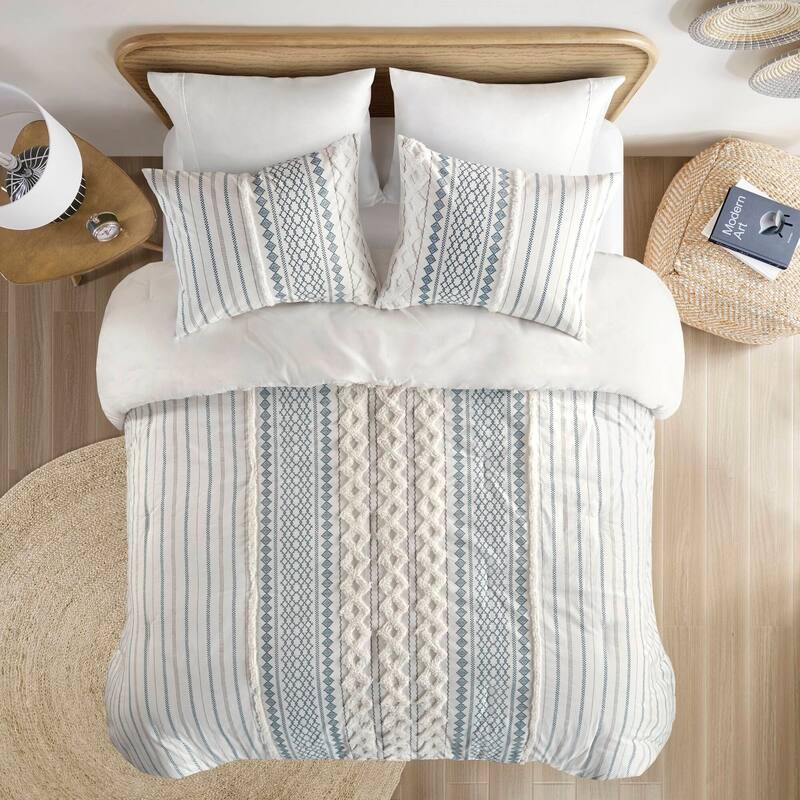 GDF Studio - Imani Cotton Printed Comforter Set with Chenille Detailing